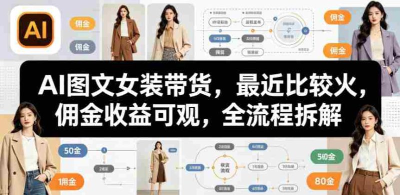 AI图文女装带货，最近比较火，佣金收益可观，全流程拆解-金启创业网 - 网上赚钱方法教程大全 - www.jinqi6.top