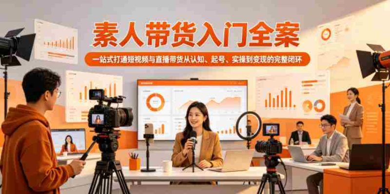 素人带货入门全案,一站式打通短视频与直播带货从认知、起号、实操到变现的完整闭环-金启创业网 - 网上赚钱方法教程大全 - www.jinqi6.top