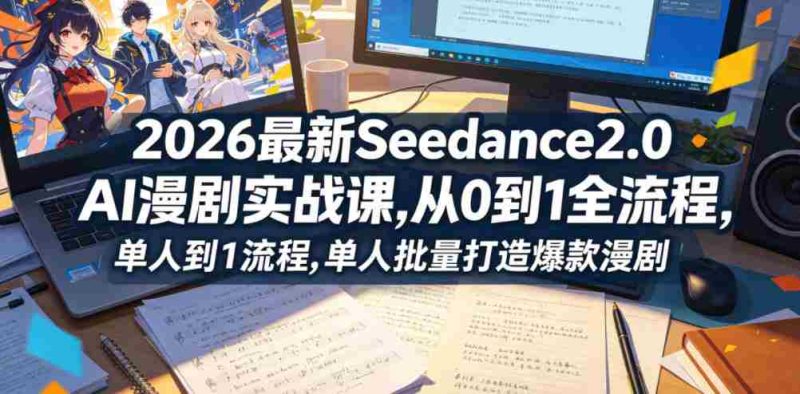 2026最新Seedance2.0 AI漫剧实战课,,从0到1全流程,单人批量打造爆款漫剧-金启创业网 - 网上赚钱方法教程大全 - www.jinqi6.top