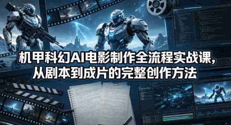 机甲科幻AI电影制作全流程实战课,从剧本到成片的完整创作方法-金启创业网 - 网上赚钱方法教程大全 - www.jinqi6.top