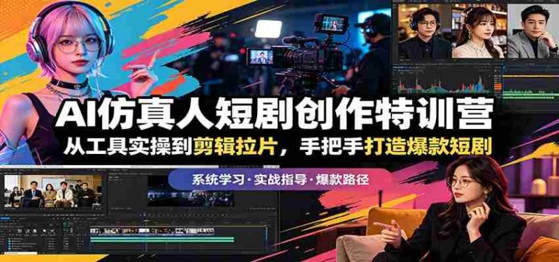 AI仿真人短剧创作特训营:从工具实操到剪辑拉片,手把手打造爆款短剧-金启创业网 - 网上赚钱方法教程大全 - www.jinqi6.top