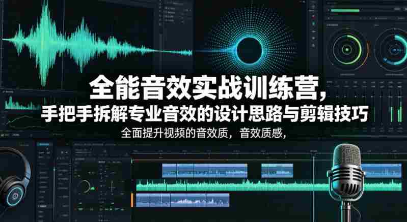 全能音效实战训练营,手把手拆解专业音效的设计思路与剪辑技巧,全面提升视频的音效质感-金启创业网 - 网上赚钱方法教程大全 - www.jinqi6.top