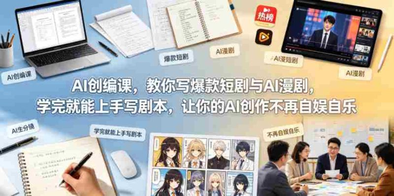 AI创编课,教你写爆款短剧与AI漫剧,学完就能上手写剧本,让你的AI创作不再自娱自乐-金启创业网 - 网上赚钱方法教程大全 - www.jinqi6.top