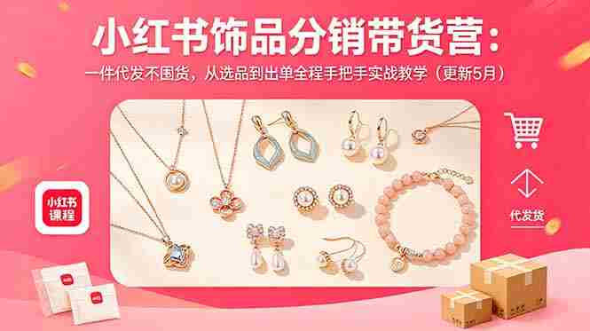 (18626期)小红书饰品分销带货营:一件代发不囤货,从选品到出单全程手把手实战教学(更新5月)-金启创业网 - 网上赚钱方法教程大全 - www.jinqi6.top