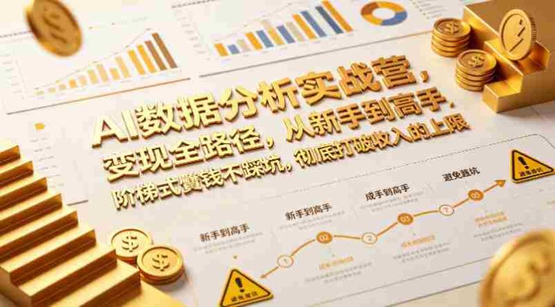 AI数据分析实战营，变现全路径，从新手到高手，阶梯式賺钱不踩坑，彻底打破收入的上限-金启创业网 - 网上赚钱方法教程大全 - www.jinqi6.top