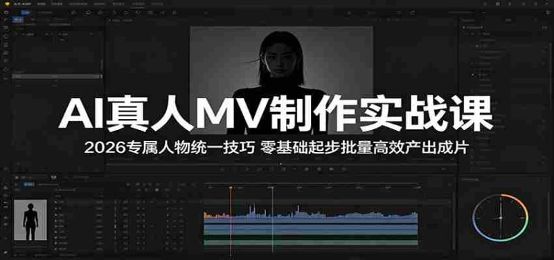 AI真人MV制作实战课:2026专属人物统一技巧,零基础起步批量高效产出成片-金启创业网 - 网上赚钱方法教程大全 - www.jinqi6.top