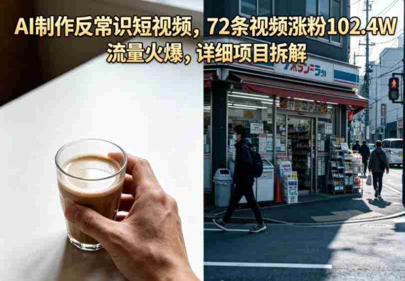 AI制作反常识短视频,72条视频涨粉102.4W,流量火爆,详细项目拆解-金启创业网 - 网上赚钱方法教程大全 - www.jinqi6.top