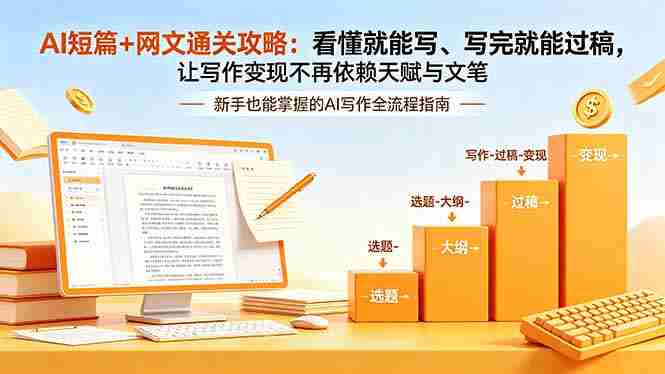 (18486期)AI短篇+网文通关攻略-更新4月:看懂就能写、写完就能过稿,让写作变现不再依赖天赋与文笔-金启创业网 - 网上赚钱方法教程大全 - www.jinqi6.top