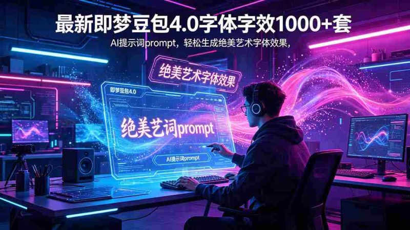 （18650期）最新即梦豆包4.0字体字效1000+套，AI提示词prompt，轻松生成绝美艺术字体效果-金启创业网 - 网上赚钱方法教程大全 - www.jinqi6.top