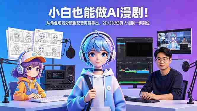 (18343期)小白也能做AI漫剧!从角色场景分镜到配音剪辑导出,2D/3D/仿真人漫剧一步到位-金启创业网 - 网上赚钱方法教程大全 - www.jinqi6.top