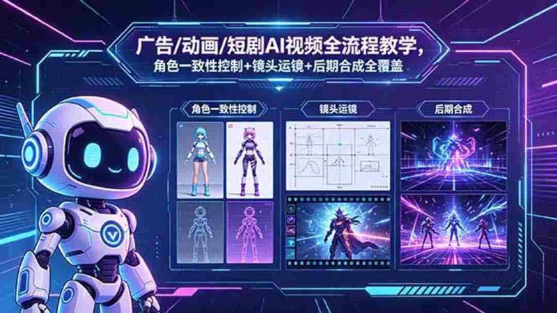 (18455期)广告/动画/短剧AI视频全流程教学,角色一致性控制+镜头运镜+后期合成全覆盖-金启创业网 - 网上赚钱方法教程大全 - www.jinqi6.top
