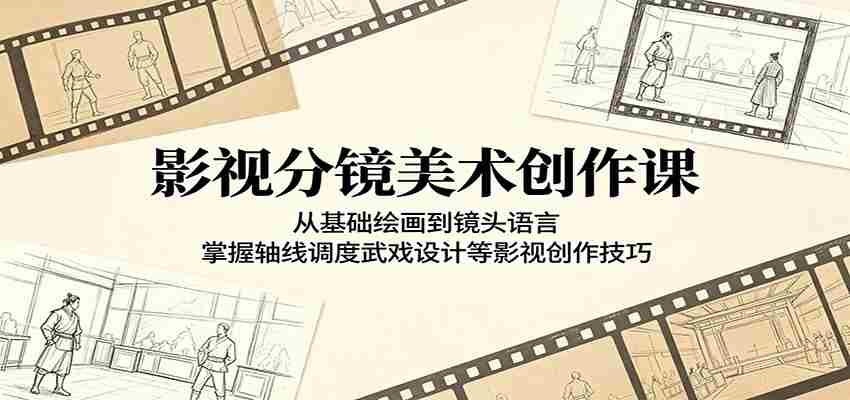 影视分镜美术创作课：从基础绘画到镜头语言，掌握轴线调度武戏设计等影视创作技巧-金启创业网 - 网上赚钱方法教程大全 - www.jinqi6.top