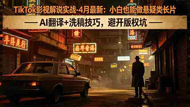 （18277期）TikTok影视解说实战-4月最新：小白也能做悬疑类长片，AI翻译+洗稿技巧，避开版权坑-金启创业网 - 网上赚钱方法教程大全 - www.jinqi6.top