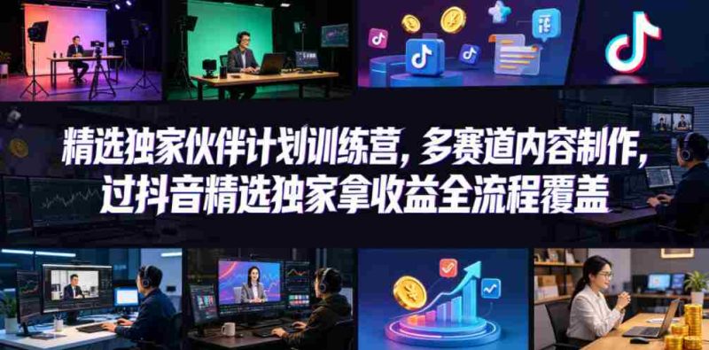 小豁食堂精选独家伙伴计划训练营,多赛道内容制作,过抖音精选独家拿收益全流程覆盖-金启创业网 - 网上赚钱方法教程大全 - www.jinqi6.top