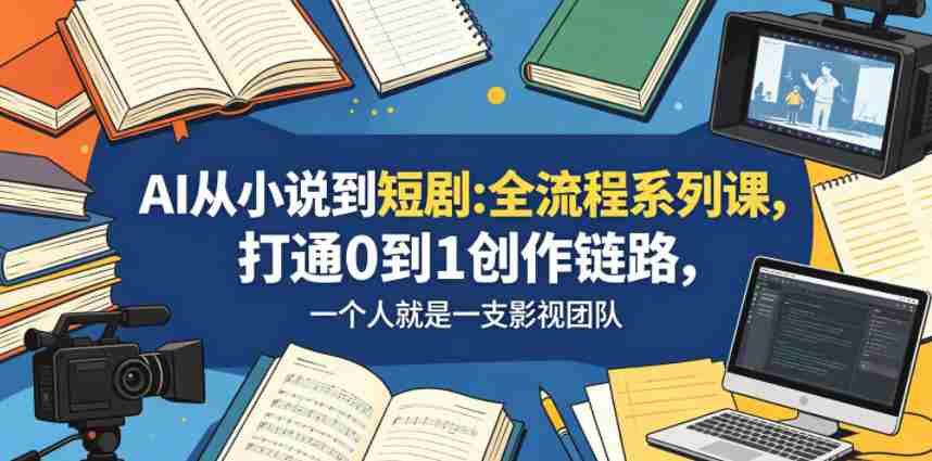 AI从小说到短剧全流程系列课，打通0到1创作链路，一个人就是一支影视团队-金启创业网 - 网上赚钱方法教程大全 - www.jinqi6.top
