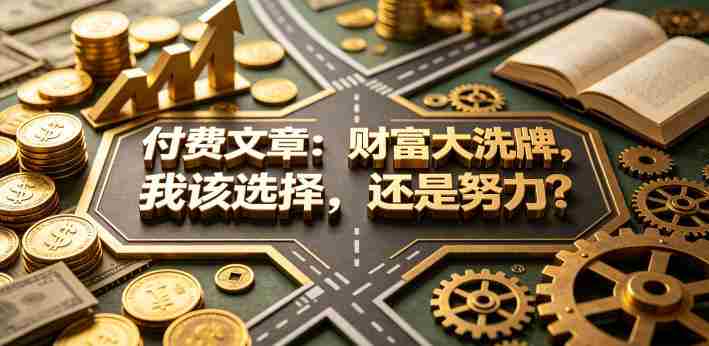 付费文章:财富大洗牌,我该选择,还是努力?-金启创业网 - 网上赚钱方法教程大全 - www.jinqi6.top