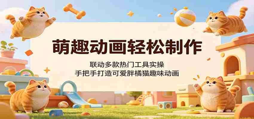 萌趣动画轻松制作，联动多款热门工具实操，手把手打造可爱胖橘猫趣味动画-金启创业网 - 网上赚钱方法教程大全 - www.jinqi6.top
