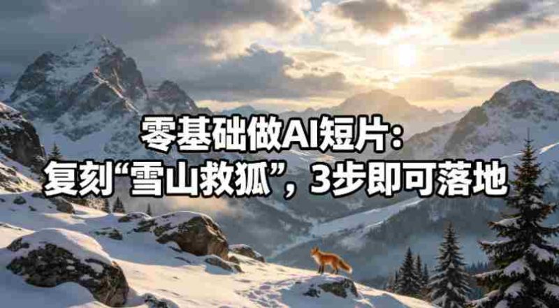 零基础做AI短片:复刻《雪山救狐》,3步即可落地-金启创业网 - 网上赚钱方法教程大全 - www.jinqi6.top