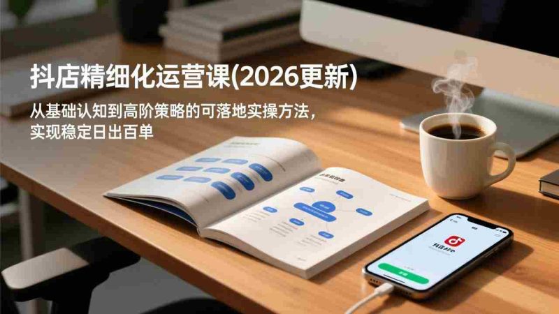 （18421期）抖店精细化运营课(更新5月)，从基础认知到高阶策略的可落地实操方法，实现稳定日出百单-金启创业网 - 网上赚钱方法教程大全 - www.jinqi6.top