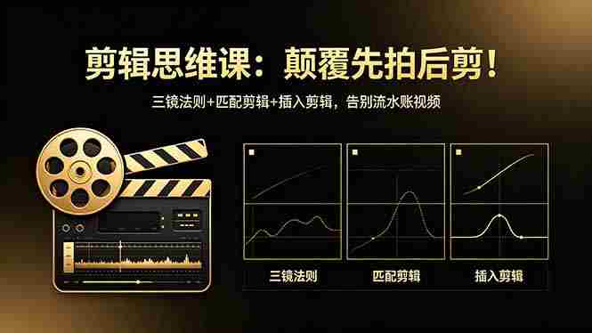 （18285期）剪辑思维课：颠覆先拍后剪！三镜法则+匹配剪辑+插入剪辑，告别流水账视频-金启创业网 - 网上赚钱方法教程大全 - www.jinqi6.top