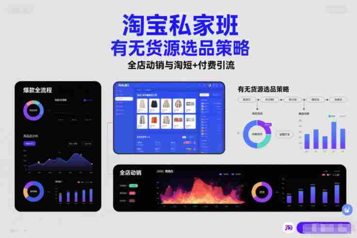 淘宝私家班,有无货源选品策略,高成功率爆款全流程打法,全店动销与淘短+付费引流(更新2026年5月22日)-金启创业网 - 网上赚钱方法教程大全 - www.jinqi6.top