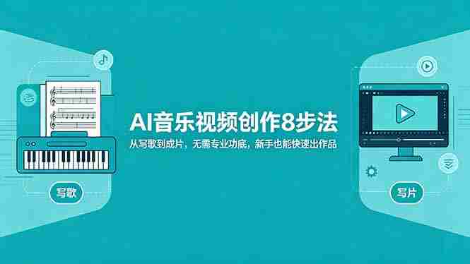 （18340期）AI音乐视频创作8步法：从写歌到成片，无需专业功底，新手也能快速出作品-金启创业网 - 网上赚钱方法教程大全 - www.jinqi6.top