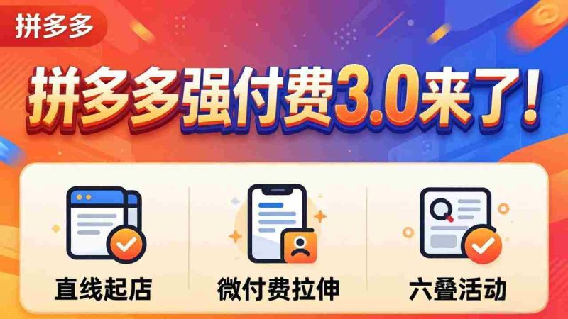 （18284期）拼多多强付费3.0来了（更新4月）直线起店+微付费拉伸+六叠活动，稳定起店破解流量瓶颈-金启创业网 - 网上赚钱方法教程大全 - www.jinqi6.top
