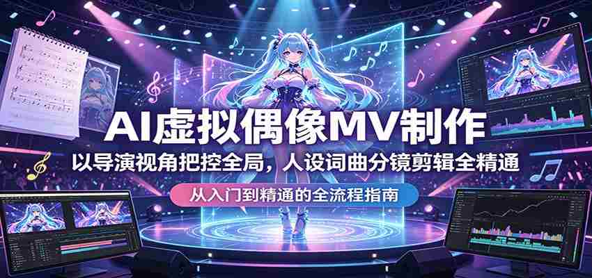 AI虚拟偶像MV制作：以导演视角把控全局，人设词曲分镜剪辑全精通-金启创业网 - 网上赚钱方法教程大全 - www.jinqi6.top