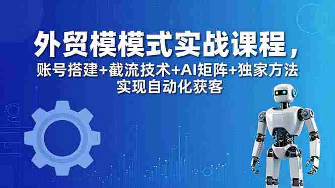 （18367期）外贸新模式实战课程-更新5月，账号搭建+截流技术+AI矩阵+独家方法实现自动化获客-金启创业网 - 网上赚钱方法教程大全 - www.jinqi6.top