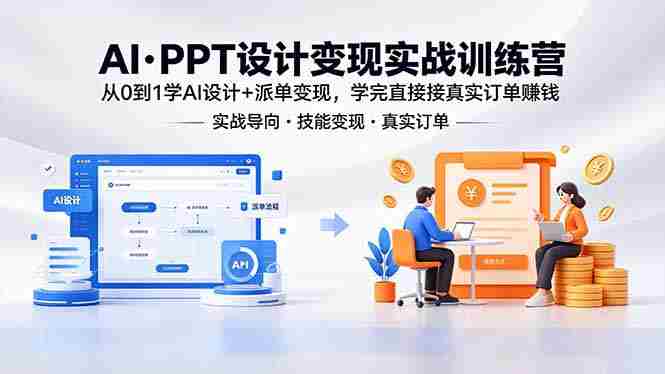 （18458期）AI·PPT设计变现实战训练营，从0到1学AI设计+派单变现，学完直接接真实订单赚钱-金启创业网 - 网上赚钱方法教程大全 - www.jinqi6.top