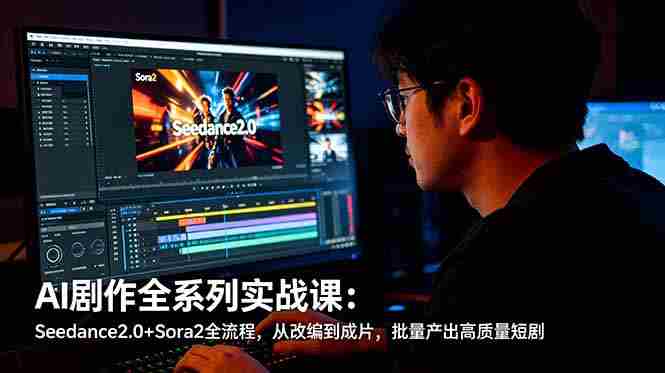 (18647期)AI剧作全系列实战课:Seedance2.0+Sora2全流程,从改编到成片,批量产出高质量短剧-金启创业网 - 网上赚钱方法教程大全 - www.jinqi6.top