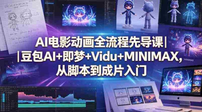 AI电影动画全流程先导课|豆包AI+即梦+Vidu+MINIMAX,从脚本到成片入门-金启创业网 - 网上赚钱方法教程大全 - www.jinqi6.top