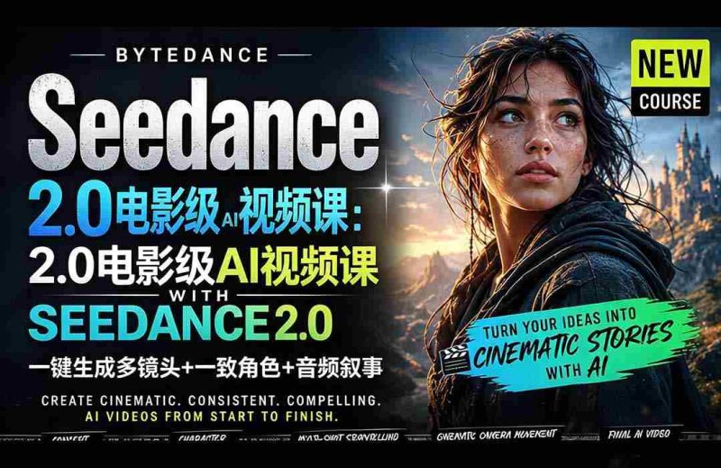 (18415期)Seedance 2.0电影级AI视频课:一键生成多镜头+一致角色+音频叙事-金启创业网 - 网上赚钱方法教程大全 - www.jinqi6.top
