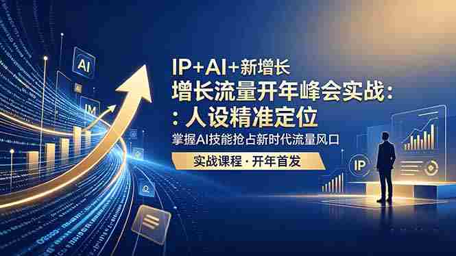 （18530期） IP+AI+新增长 流量开年 峰会实战：人设精准定位 掌握AI技能抢占新时代流量风口-金启创业网 - 网上赚钱方法教程大全 - www.jinqi6.top