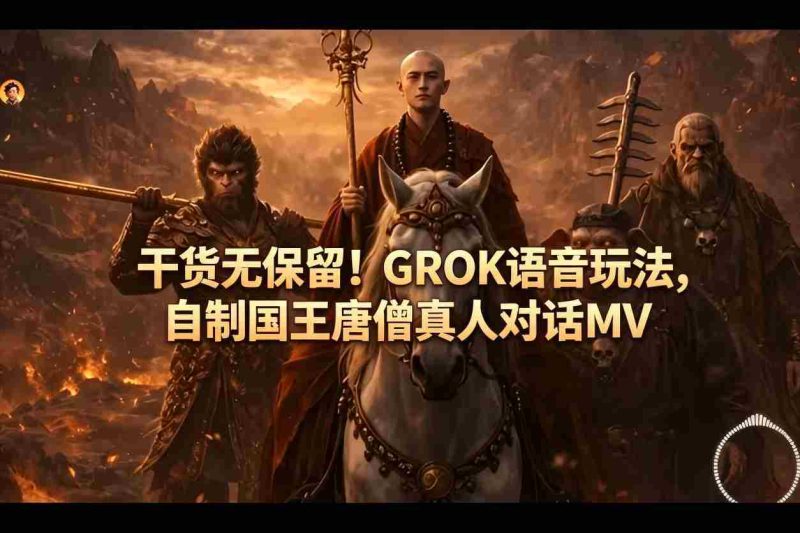 干货无保留!GROK语音玩法,自制国王唐僧真人对话MV-金启创业网 - 网上赚钱方法教程大全 - www.jinqi6.top