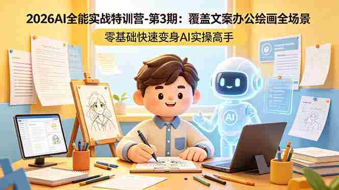 (18573期)2026AI全能实战特训营-第3期:覆盖文案办公绘画全场景 零基础快速变身AI实操高手-金启创业网 - 网上赚钱方法教程大全 - www.jinqi6.top