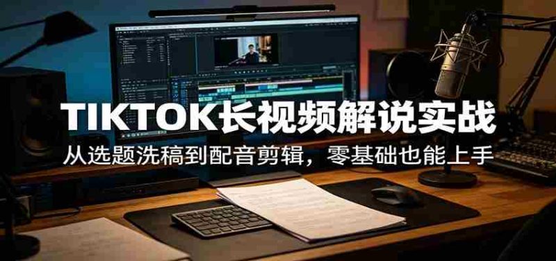TIKTOK长视频解说实战：从选题洗稿到配音剪辑，零基础也能上手-金启创业网 - 网上赚钱方法教程大全 - www.jinqi6.top