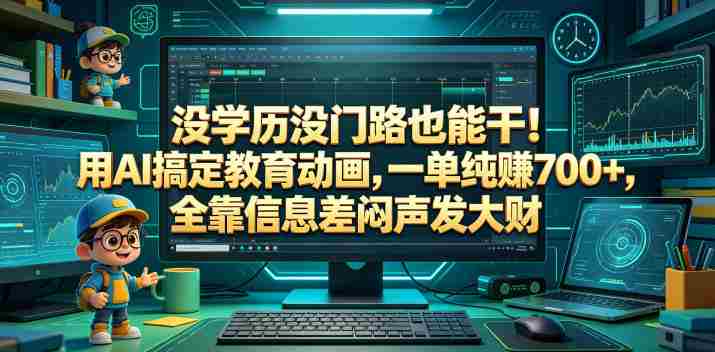 没学历没门路也能干!用AI搞定教育动画,一单纯賺700+,全靠信息差闷声发大财【揭秘】-金启创业网 - 网上赚钱方法教程大全 - www.jinqi6.top