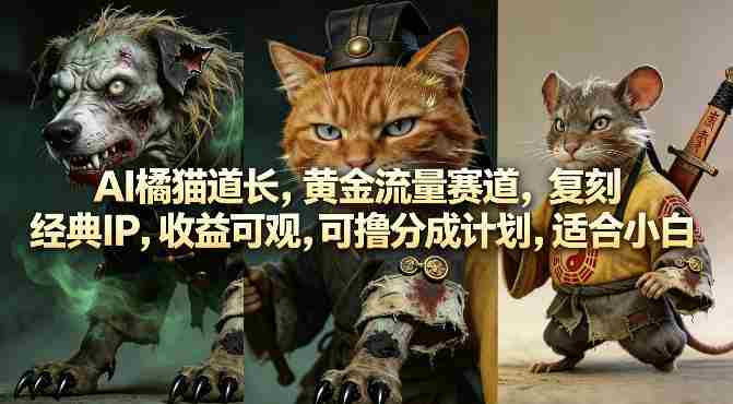 AI橘猫道长,黄金流量赛道,复刻经典IP,收益可观,可撸分成计划,适合小白-金启创业网 - 网上赚钱方法教程大全 - www.jinqi6.top