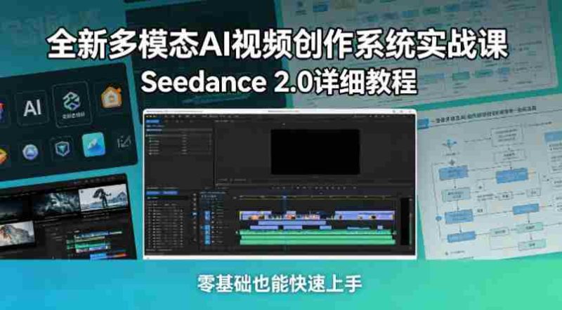 全新多模态AI视频创作系统实战课,Seedance 2.0详细教程,零基础也能快速上手-金启创业网 - 网上赚钱方法教程大全 - www.jinqi6.top