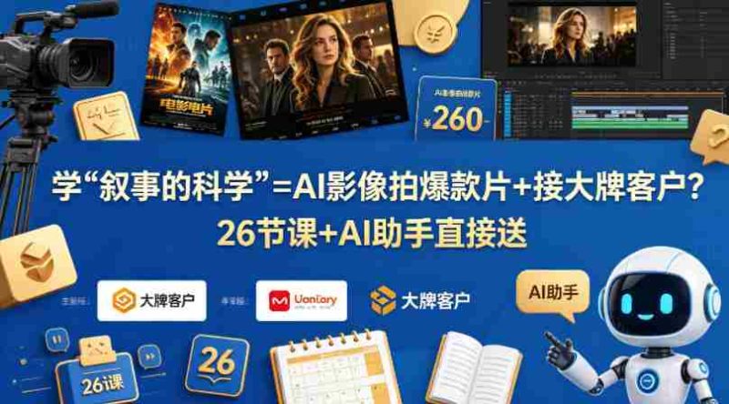 学《叙事的科学》=AI影像拍爆款片+接大牌客户?26节课+AI助手直接送【原创双语字幕】-金启创业网 - 网上赚钱方法教程大全 - www.jinqi6.top