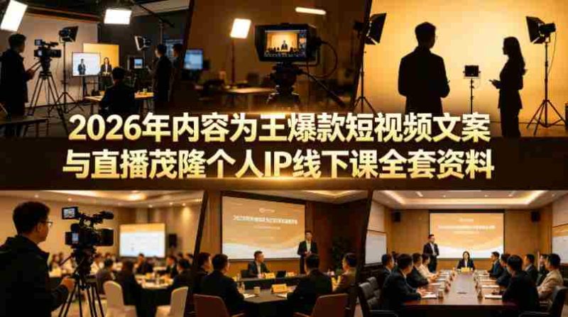 2026年内容为王爆款短视频文案与直播茂隆个人IP线下课全套资料(价值4980)-金启创业网 - 网上赚钱方法教程大全 - www.jinqi6.top