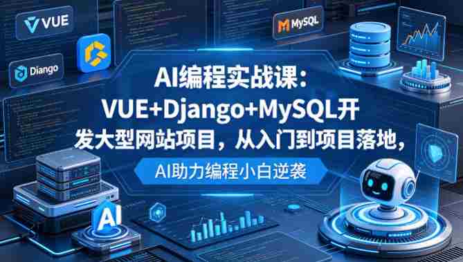 AI编程实战课:VUE+Django+MySQL开发大型网站项目,从入门到项目落地,AI助力编程小白逆袭-金启创业网 - 网上赚钱方法教程大全 - www.jinqi6.top