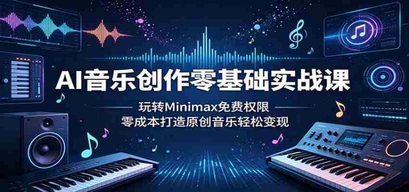 AI音乐创作零基础实战课:玩转Minimax免费权限,零成本打造原创音乐轻松变现-金启创业网 - 网上赚钱方法教程大全 - www.jinqi6.top