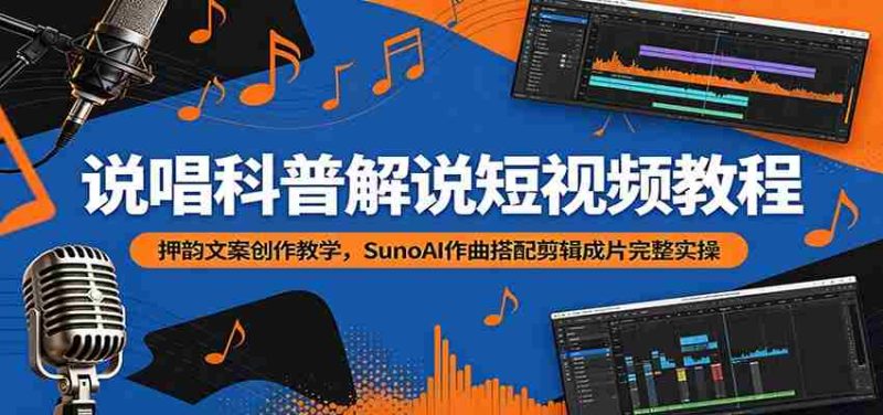 说唱科普解说短视频教程：押韵文案创作教学，SunoAI作曲搭配剪辑成片完整实操-金启创业网 - 网上赚钱方法教程大全 - www.jinqi6.top