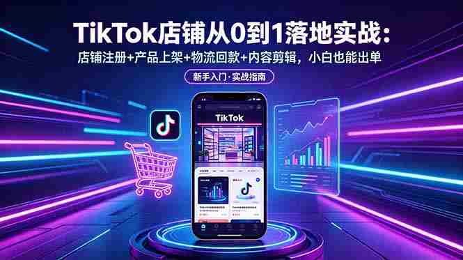 (18862期)TikTok店铺从0到1落地实战:店铺注册+产品上架+物流回款+内容剪辑,小白也能出单-金启创业网 - 网上赚钱方法教程大全 - www.jinqi6.top