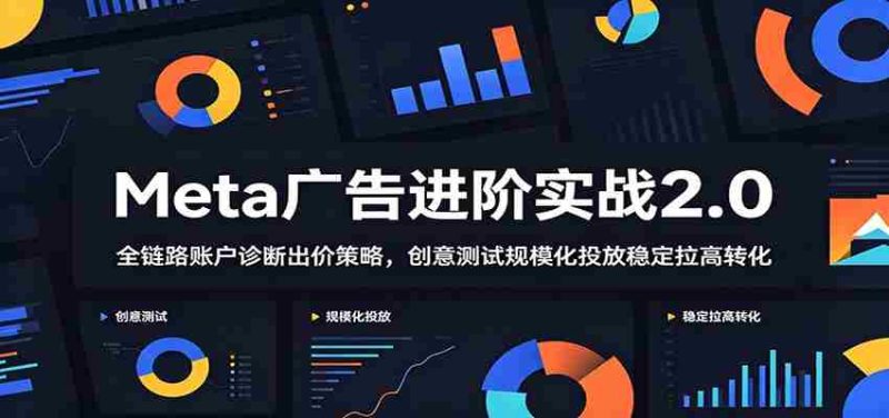Meta广告进阶实战2.0：全链路账户诊断出价策略，创意测试规模化投放稳定拉高转化-金启创业网 - 网上赚钱方法教程大全 - www.jinqi6.top