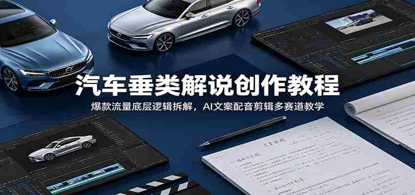 汽车垂类解说创作教程：爆款流量底层逻辑拆解，AI文案配音剪辑多赛道教学-金启创业网 - 网上赚钱方法教程大全 - www.jinqi6.top