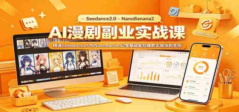 AI漫剧副业实战:Seedance2.0与NanoBanana2零基础复刻爆款实现涨粉变现-金启创业网 - 网上赚钱方法教程大全 - www.jinqi6.top