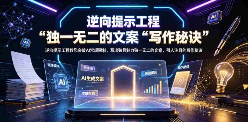 逆向提示工程教您突破AI常规限制，写出独具魅力独一无二的文案，引人注目的写作秘诀【原创双语字幕】-金启创业网 - 网上赚钱方法教程大全 - www.jinqi6.top